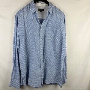 Tricots St Raphael 100% linen button Gingham shirt XL